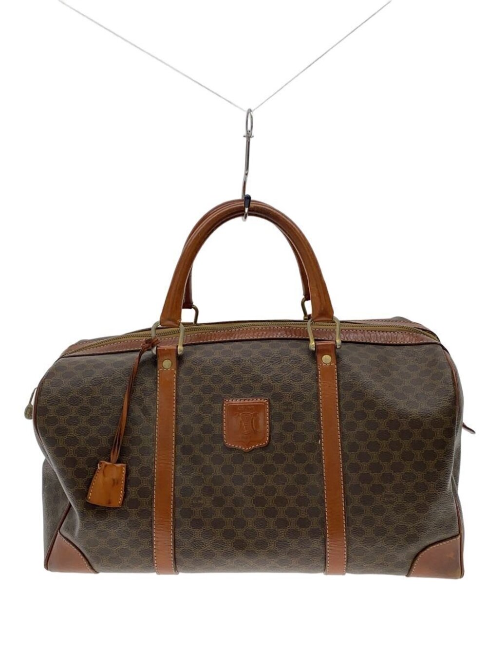 Celine Boston Macadam Bag Leather Brown All over